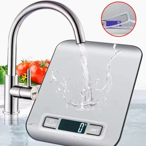 5kg Digital Kitchen Scale, LCD Display, Stainless Steel, Precision Weighing for Cooking, Baking & Jewelry