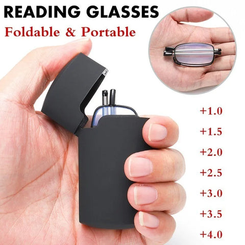 Foldable Reading Glasses +1.00 to +4.00 Men/Women Anti Blue Light with Gift Case Farsighted Eyewear
