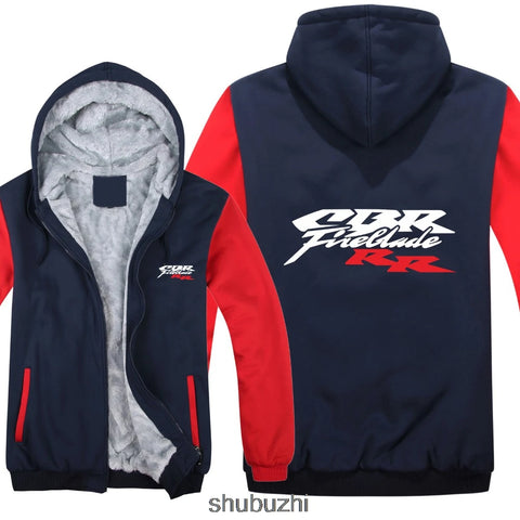 CBR Fireblade Motorcycle Hoodie Jacket for Men, Winter Fleece Lined Pullover, Casual CBR RR Sweatshirt