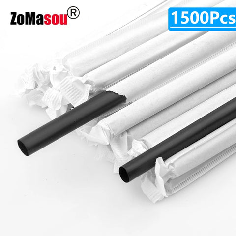 Black Paper Straws Bulk Pack, Eco-friendly Party Supplies (50-1500)