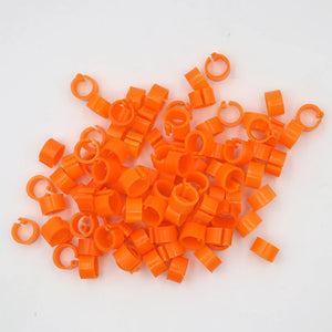 100-Pack 8mm Colored Bird Leg ID Bands for Pigeons Parrots