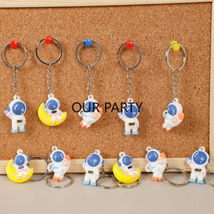 10-Pack Space Astronaut Keychain Party Favors for Kids
