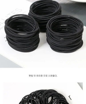 100pcs Women's 4cm Nylon Elastic Hair Bands Set - Scrunchies, Ponytail Rubber Bands, Hair Accessories Headwear