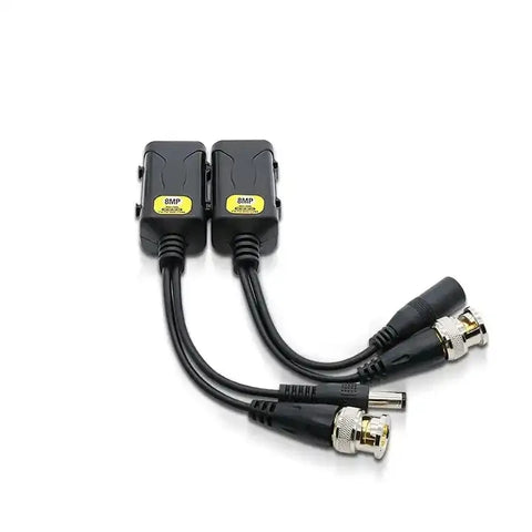 8MP HD Passive Video Power Balun 2-in-1 Adapter for CCTV Systems