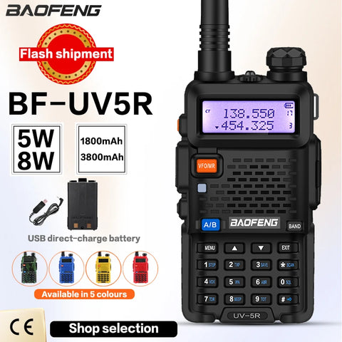 5W 8W Walkie Talkie 10km Range Two-Way Radio Compatible with UV-5R, UV-9R, UV-82, UV-8HX, UV-XR, Hunting & Outdoor Use