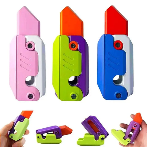 3D Printed Carrot Radish Fidget Knife Toy – Stress Relief Decompression Tool for Kids and Adults
