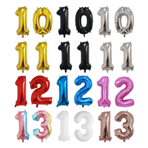 32" Birthday Number Balloons Multi-color Options