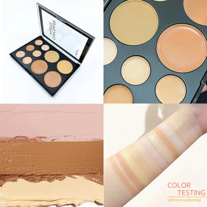 10-Color Matte Concealer Palette: Full Coverage for Dark Circles, Tattoos & Contouring