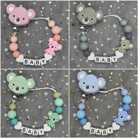Custom Baby Pacifier Clips with Personalized Name | Teething Dummy Holder for Newborns Accessories