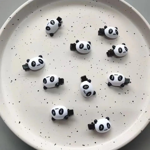 5 Pack Cute Panda Hair Clips Mini Cartoon Star Barrettes Hairpins Fashion Accessories