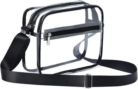 Clear PVC Crossbody Bag for Women - Shoulder Purse for Concerts, Sports, Travel & Phone Storage