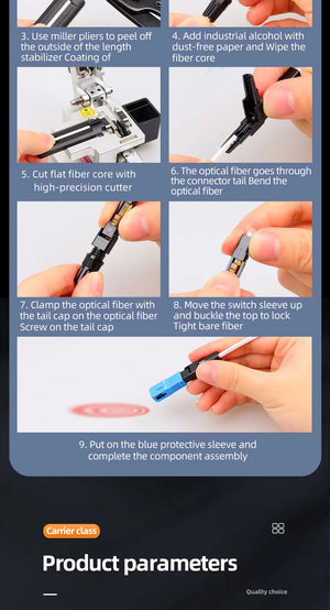 100pcs Fiber Optic Splice Connectors SC-APC/SC-UPC FTTH Quick Connect Kit