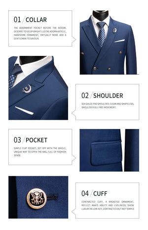 "2024 Men's Slim Fit Suit 2-Piece Set: Formal Business Wear (Jacket+Pants)"
