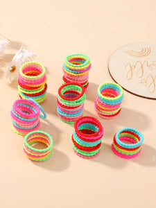 100pcs 2cm Colorful Hair-Safe Elastic Rubber Bands for Toddlers Baby Scrunchies Set