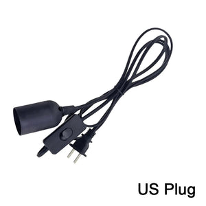 1.8m Hanging Pendant Light Fixture E26/E27 Lamp Holder Socket Cord with Switch EU/US Plug