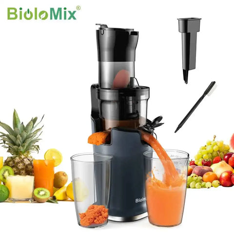 Cold Press Juicer with 78mm Wide Chute, 200W Motor, Slow Masticating Juice Extractor for Whole Fruits