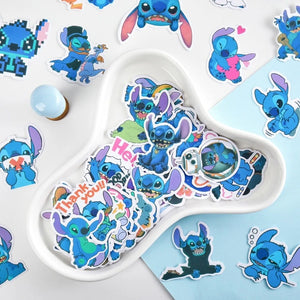 100pcs Cute Anime Stitch Stickers for Laptop, Skateboard, Guitar, Motorcycle - Kawaii Cartoon Decal Pack for Kids