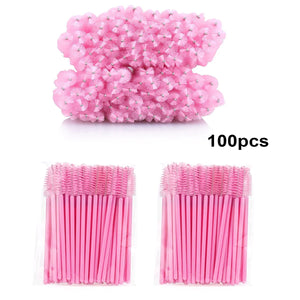 100-Pack Disposable Mascara Brushes Spoolie Wands for Lash Extensions & Makeup