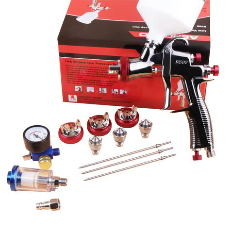 Automotive LVLP Air Spray Gun Kit with 1.3-2.0mm Nozzles, Paint Sprayer & Oil Separator, Car Painting & Air Regulator