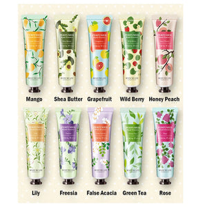 10-Piece Moisturizing Hand Cream Set - Fruity & Floral Scents Skincare