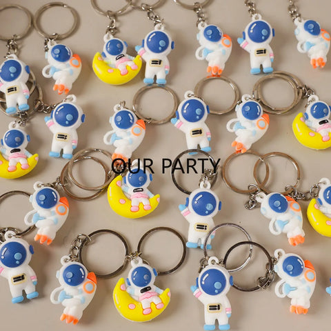 10-Pack Space Astronaut Keychain Party Favors for Kids