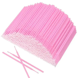 100-Pack Pink Disposable Mascara Wands - Eyelash Brushes for Makeup