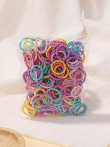100pcs 2cm Colorful Hair-Safe Elastic Rubber Bands for Toddlers Baby Scrunchies Set