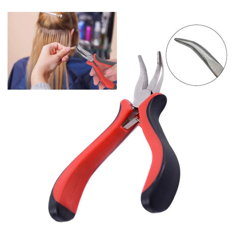 4.9" Bent Nose Plier for Hair Extension Beading & Micro Ring Tools