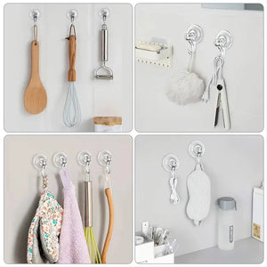 10-Pack Heavy-Duty Suction Cup Hooks for Kitchen, Bathroom, Shower Storage