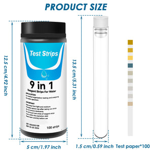100pcs Aquarium Water Test Strips 7-in-1 Freshwater Saltwater PH Kit