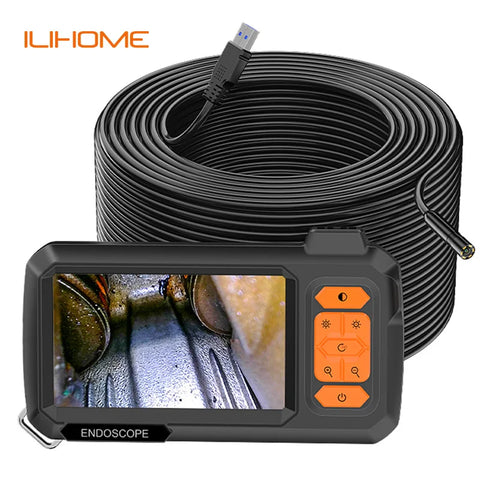 Endoscope Camera 4.3" Screen, 1-100m Cable, HD1080p, 8mm Lens, USB Borescope, LED, 2600mAh