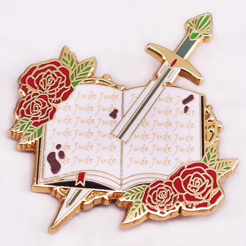 Enamel Pin Inspired by The Cruel Prince - Rose Sword Brooch, Bookish Jude Badge