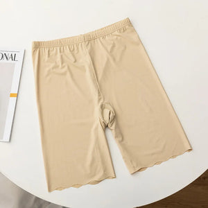 Women's Seamless Ice Silk High Waist Anti-Chafe Thigh Safety Shorts Plus Size Under Skirt Boxers Panties