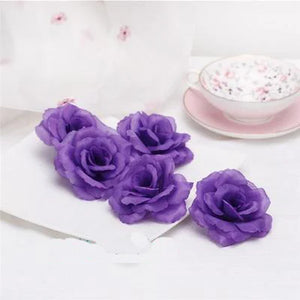 10 Black Silk Roses 8cm for Weddings, Events, Parties, Home Decoration