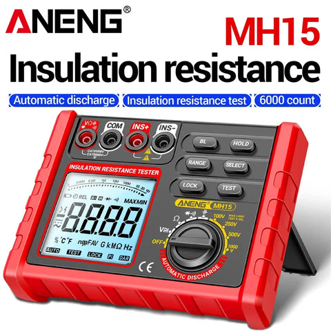 Digital Insulation Resistance Meter Multifunction LCD Megohmmeter AC/DC Voltage Tester Tools