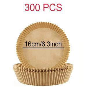 100-Pack Disposable Air Fryer Liners, Nonstick, Greaseproof, Easy Clean, Round Baking Paper