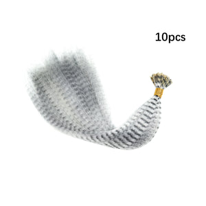 10 Pcs Colored Feather Hair Extensions I Tip Synthetic Zebra Strands Hairpiece