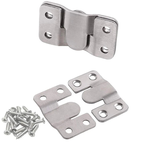 2pcs Stainless Steel Sectional Connector Brackets for Sofa, Photo Frame, Mirror - Interlock with Screws, Flush Mount