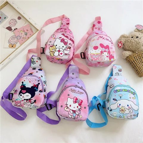 Cute Kids Cartoon Chest Bag - Nylon Shoulder Messenger, Snack & Change Holder for Boys & Girls