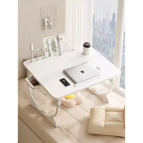 Foldable Laptop Bed Table, Adjustable Small Desk, Multifunctional Portable Tray, Writing & Reading Stand