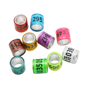 100pcs Aluminum Pigeon Leg Bands for Identification & Tracking