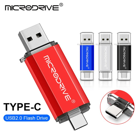 Dual Type-C USB Flash Drive OTG Pen Drive 128GB/64GB/32GB/16GB/8GB/4GB USB 2.0 Micro USB