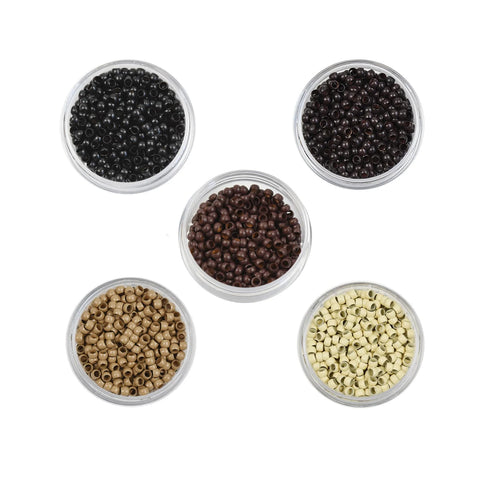 200 Pcs Micro Copper Beads for Hair Extensions, No-Silicone Links, 4 Color Options, 3x2mm Hair Rings