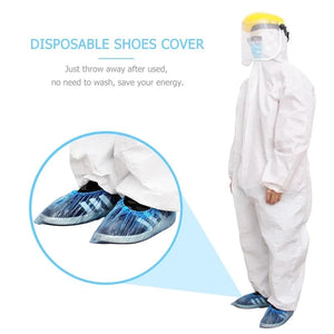 100-Pack Disposable Waterproof Non-Slip Shoe Covers for Home, Office, Travel, Cleaning