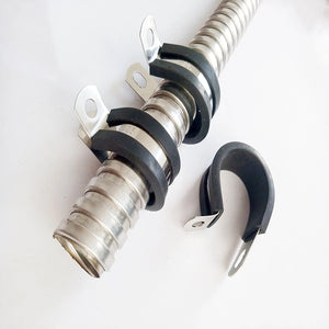 10-Pack Rubber P-Clamps for Cable, Hose & Pipe - Electrical and Plumbing Clips