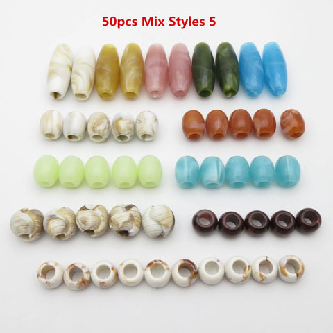 50pcs Mixed Style Hair Braid Dreadlock Beads Rings for Kids Girls Women Accessories