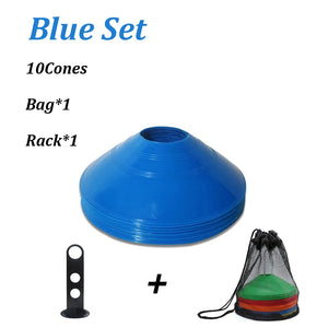 10 Pack Agility Training Cones with Carry Bag for Soccer, Football, Basketball Drills