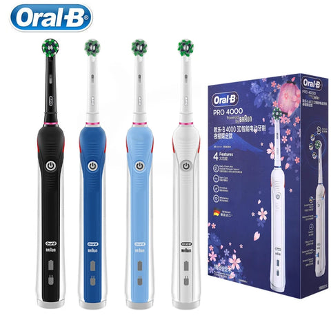 Electric Toothbrush Pro4000 with Pressure Sensor, 3D White Mode, 4 Modes, Timer, Waterproof, Rechargeable