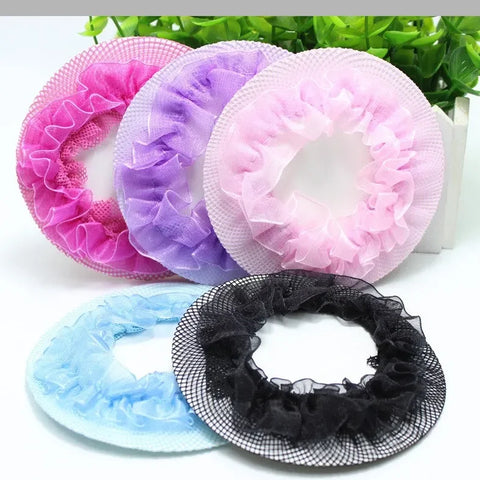 Elegant Bun Cover Snood Hair Net for Women - Ballet, Dance, Skating, Crochet Rhinestone Headwear Accessories