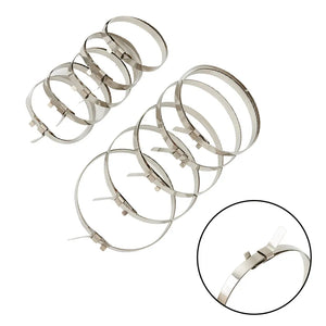 10 Pcs Stainless Steel CV Joint Boot Clamp Kit - Universal Axle Crimp Clips Set